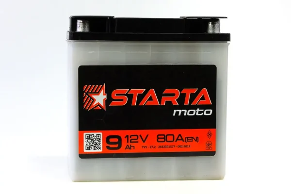 Акумулятор 12v9a.h. (145 * 75 * 140mm / кругла клема) STARTA