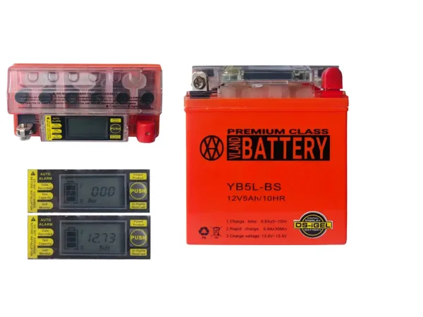 Акумулятор 12v5a.h GEL із цифровим вольтметром (119*60*129mm/YB5L-BS)