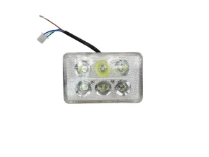 Вставка у фару квадратна LED (6 діодів + підсвічування, 15,5*10 см, скло)