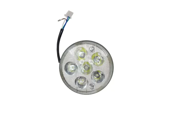 Вставка у фару кругла LED (6 діодів + підсвічування, D=13см, скло)